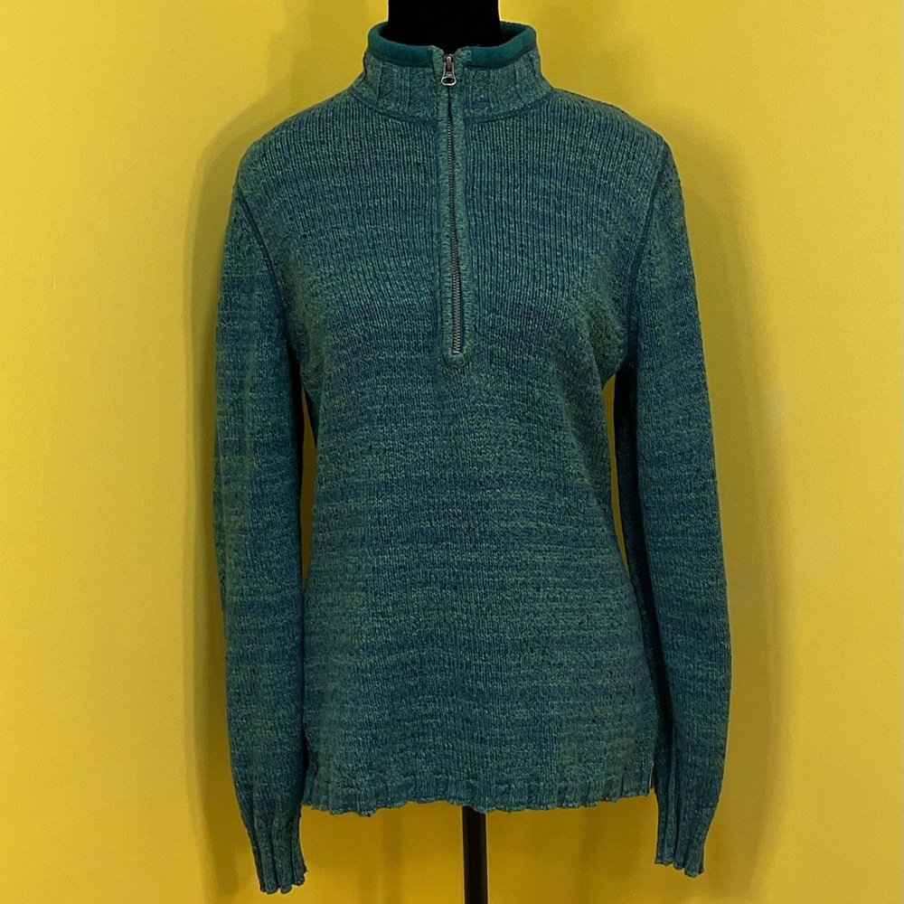 Woolrich Teal Half-Zip Sweater Size Medium